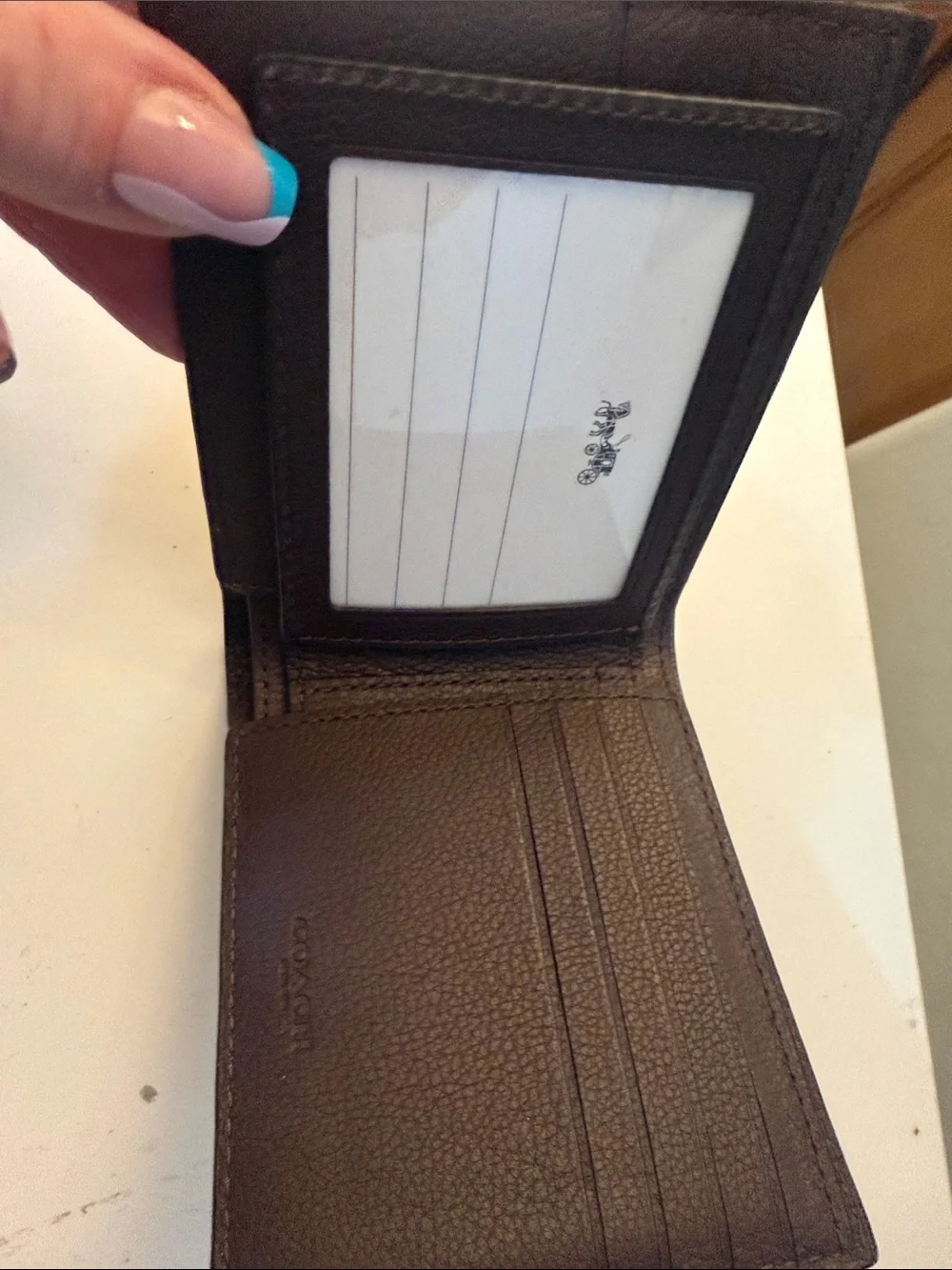 Coach Black Pebbled Leather Bi-Fold Wallet